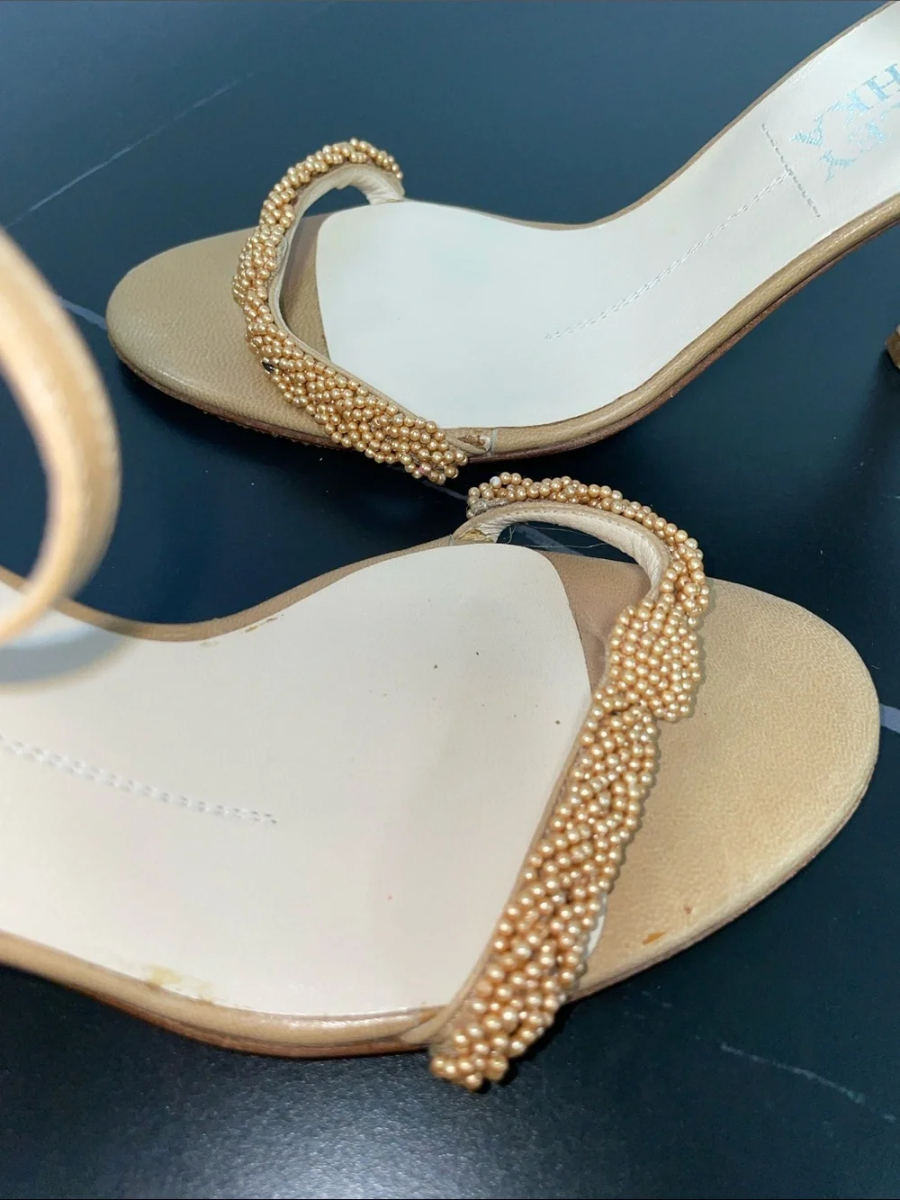 BADGLEY MISCHKA EMBELLISHED HEELED SANDALS FTL-08-198